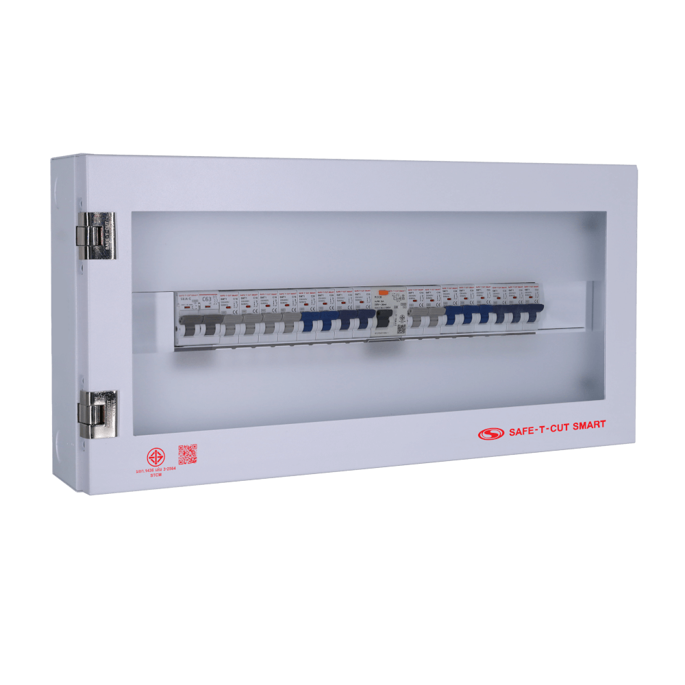 ชุดตู้คอนซุเมอร์ยูนิต 16 ช่อง เบรคเกอร์กันดูด 63 แอมป์ เซฟ-ที-คัท สมาร์ท รุ่น IGEN02 BYPASS